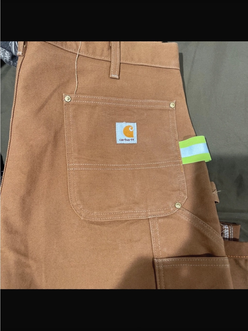 Carhartt Brown Work Chore Pants with Hi-Vis Accent